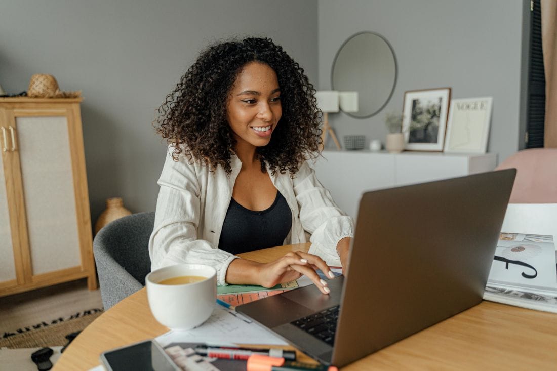 Business Owner Working on Laptop