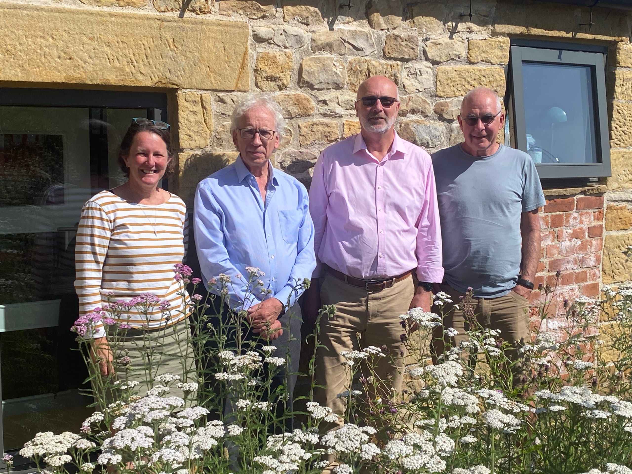 The Mashamshire Community Land Trust trustees at their first board meeting : Cllr Felicity Cunliffe-Lister, Howard Mountain, Richard Maddison and Keith Marshall